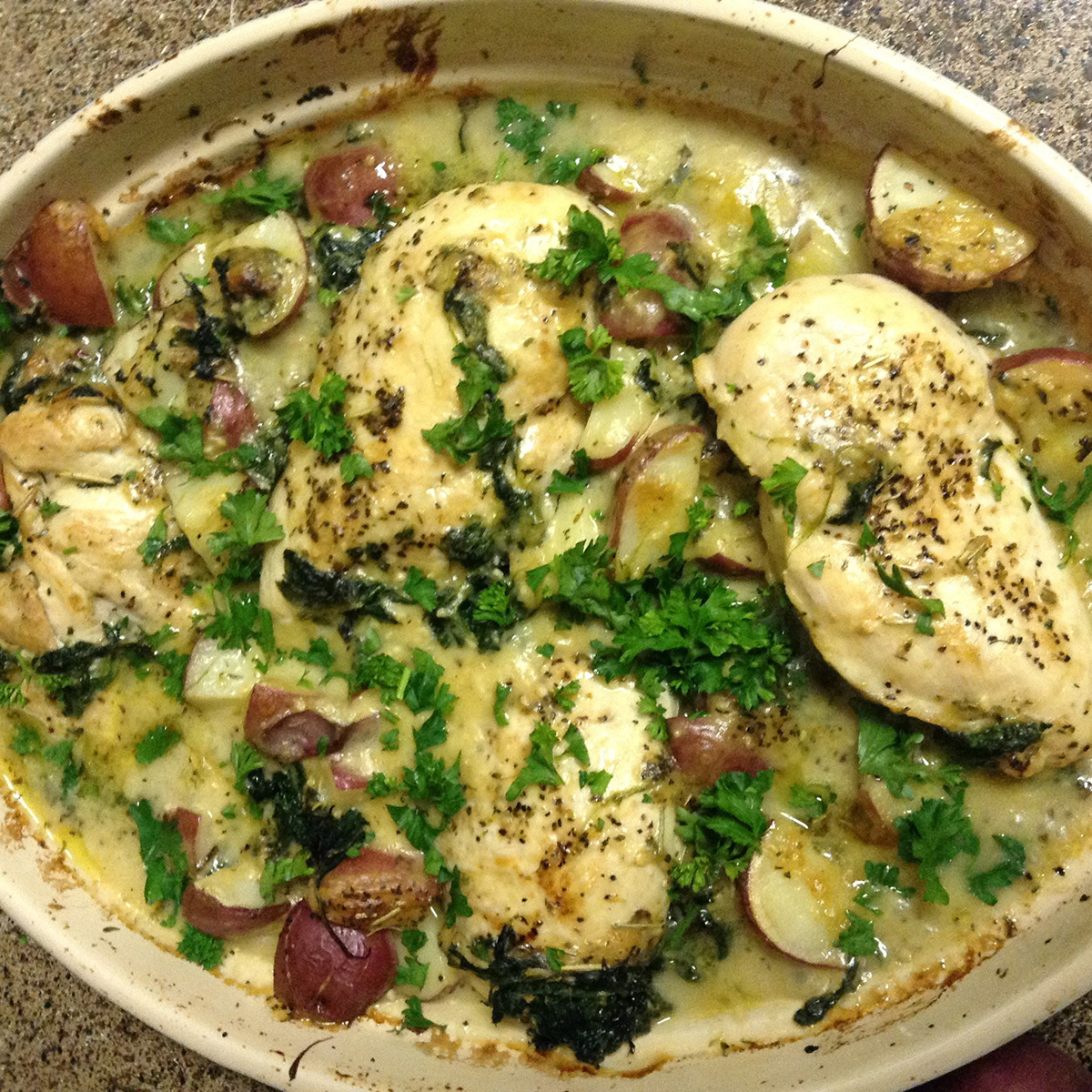 Creamy Baked Chicken Breasts with Mushrooms